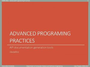 SOEN 6441 Advanced Programming Practices 1 Click to