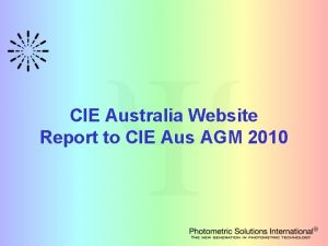 CIE Australia Website Report to CIE Aus AGM