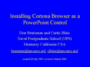 Installing Cortona Browser as a Power Point Control