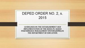 DEPED ORDER NO 2 s 2015 GUIDELINES ON