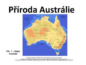 Proda Austrlie Obr 1 Mapa Austrlie Autorem materilu