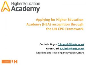 Applying for Higher Education Academy HEA recognition through