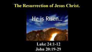 The Resurrection of Jesus Christ Luke 24 1