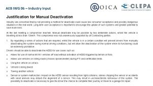 AEB IWG 06 Industry Input Justification for Manual