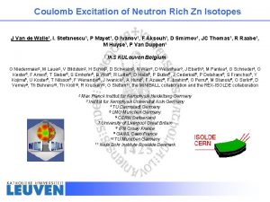 Title page Coulomb Excitation of Neutron Rich Zn