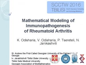 Mathematical Modeling of Immunopathogenesis of Rheumatoid Arthritis K