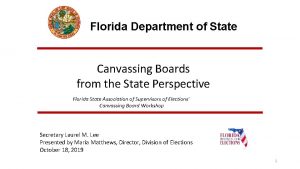 Florida Department of State Canvassing Boards from the