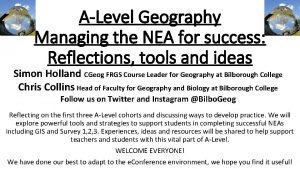 ALevel Geography Managing the NEA for success Reflections