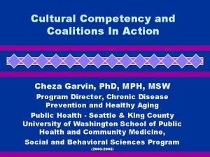 Cultural Competency and Coalitions In Action Cheza Garvin