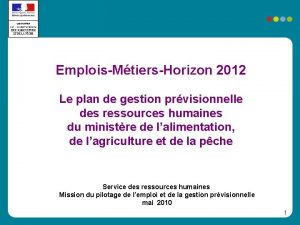 EmploisMtiersHorizon 2012 Le plan de gestion prvisionnelle des