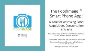 TM Food Image The Smart Phone App A