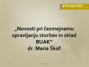 Novosti pri ezmejnemu opravljanju storitev in sklad BUAK