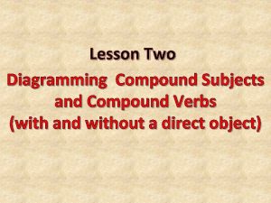 Lesson Two Diagramming Compound Subjects and Compound Verbs