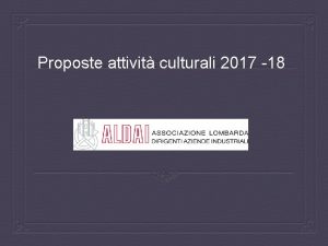 Proposte attivit culturali 2017 18 Elenco delle visite