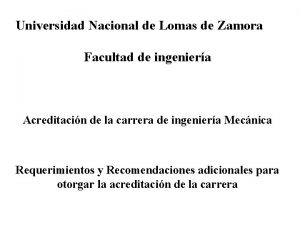 Universidad Nacional de Lomas de Zamora Facultad de
