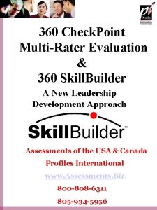 360 Check Point MultiRater Evaluation 360 Skill Builder