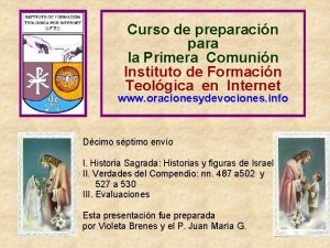 Curso de preparacin para la Primera Comunin Instituto