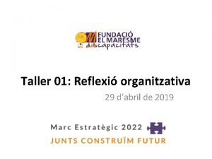Taller 01 Reflexi organitzativa 29 dabril de 2019