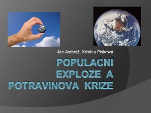 Jan Ambro Kristina Pinkrov POPULAN EXPLOZE A POTRAVINOV