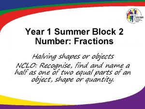 Year 1 Summer Block 2 Number Fractions Halving