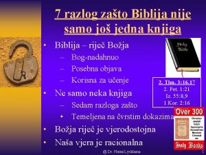 7 razlog zato Biblija nije samo jo jedna