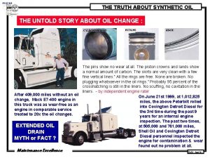 THE TRUTH ABOUT SYNTHETIC OIL THE UNTOLD STORY