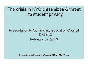 The crisis in NYC class sizes threat to