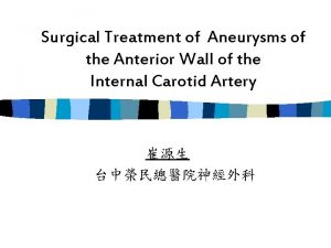 Surgical Treatment of Aneurysms of the Anterior Wall