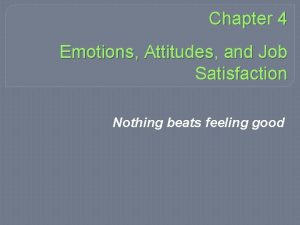 Chapter 4 Emotions Attitudes and Job Satisfaction Nothing