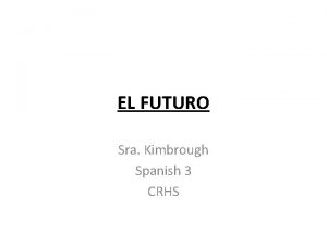 EL FUTURO Sra Kimbrough Spanish 3 CRHS En