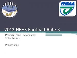 2012 NFHS Football Rule 3 Periods Time Factors