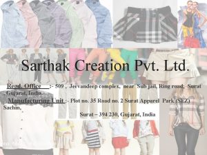 Sarthak Creation Pvt Ltd Regd Office 509 Jeevandeep