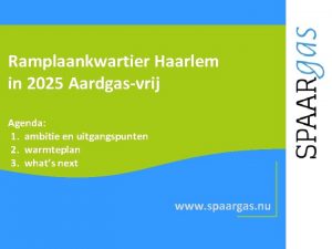 Ramplaankwartier Haarlem in 2025 Aardgasvrij Agenda 1 ambitie