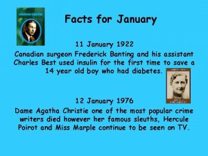 Facts for January 11 January 1922 Canadian surgeon