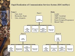 Rapid Realization of Communication Services System RRCom SSys