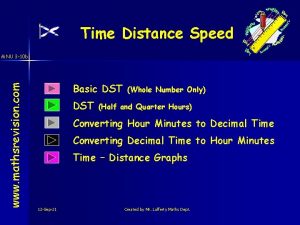 Time Distance Speed www mathsrevision com MNU 3