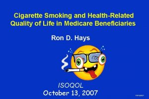 Cigarette Smoking and HealthRelated Quality of Life in