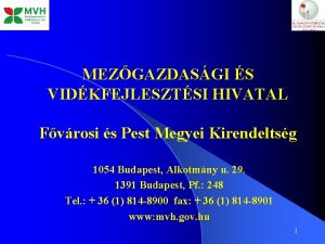 MEZGAZDASGI S VIDKFEJLESZTSI HIVATAL Fvrosi s Pest Megyei