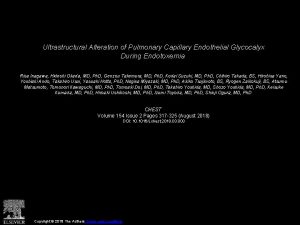 Ultrastructural Alteration of Pulmonary Capillary Endothelial Glycocalyx During