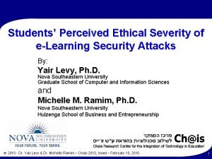 Students Perceived Ethical Severity of eLearning Security Attacks