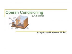 Operan Condisioning B F Skinner Adhyatman Prabowo M