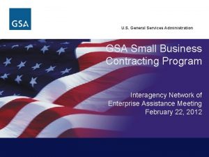 U S General Services Administration GSA Small Business