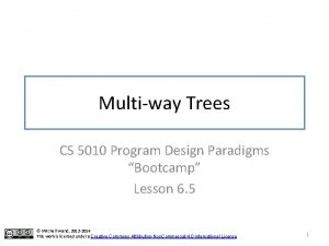 Multiway Trees CS 5010 Program Design Paradigms Bootcamp
