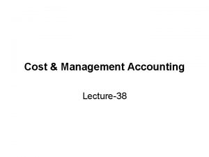 Cost Management Accounting Lecture38 Cash Budget XYZ Ltd