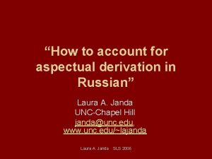 How to account for aspectual derivation in Russian