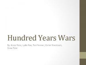 Hundred Years Wars By Anna Pizza Lydia Roe