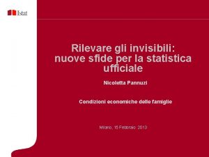 Rilevare gli invisibili nuove sfide per la statistica