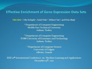 Effective Enrichment of Gene Expression Data Sets Utku