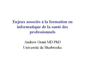 Enjeux associs la formation en informatique de la