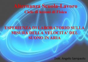 Alternanza ScuolaLavoro Ciclo di lezioni di Fisica ESPERIENZA